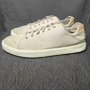 OLUKAI Lae'ahi Li Drop-in Heel  Breathable Waxed Canvas Khaki Sneakers Men's 12